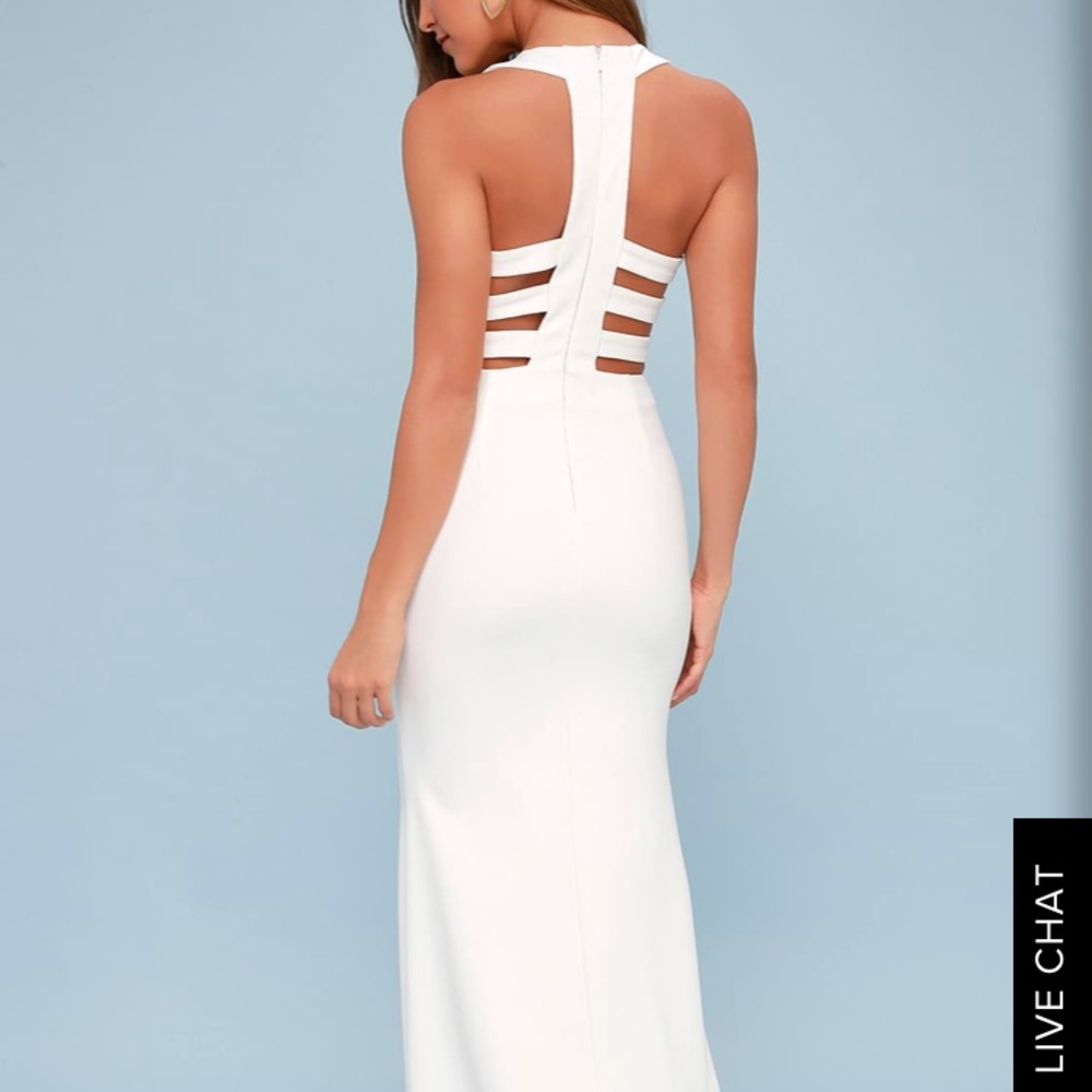Lulus white backless maxi dress